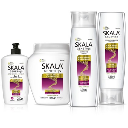 Kit Skala Genetiqs - Shampoo + Condicionador + Creme de Tratamento + Creme para Pentear R$ 32,70 à vista