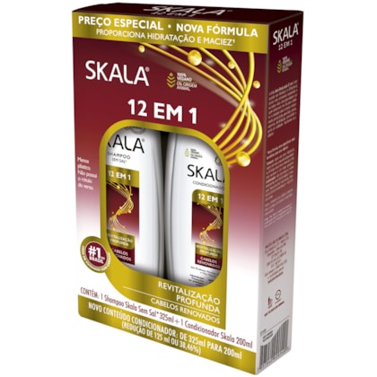 Kit 12 em 1 - Shampoo 325ml e Condicionador 200ml