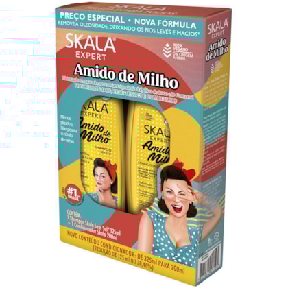 Kit Amido de Milho - Shampoo 325ml e Condicionador 200ml